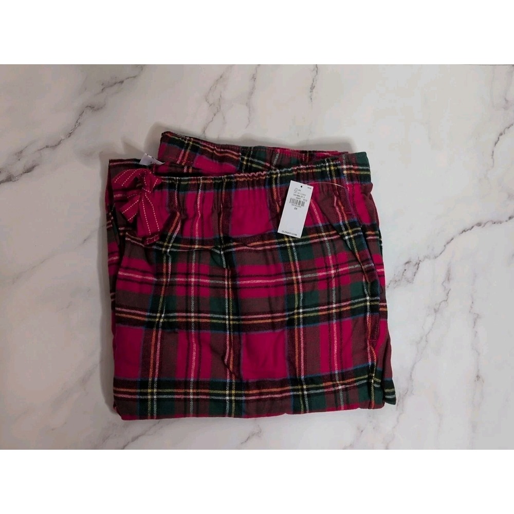 Old Navy Unisex  Flannel Pajama Pants‎ in a Red Tartan Plaid Pattern 2XL New